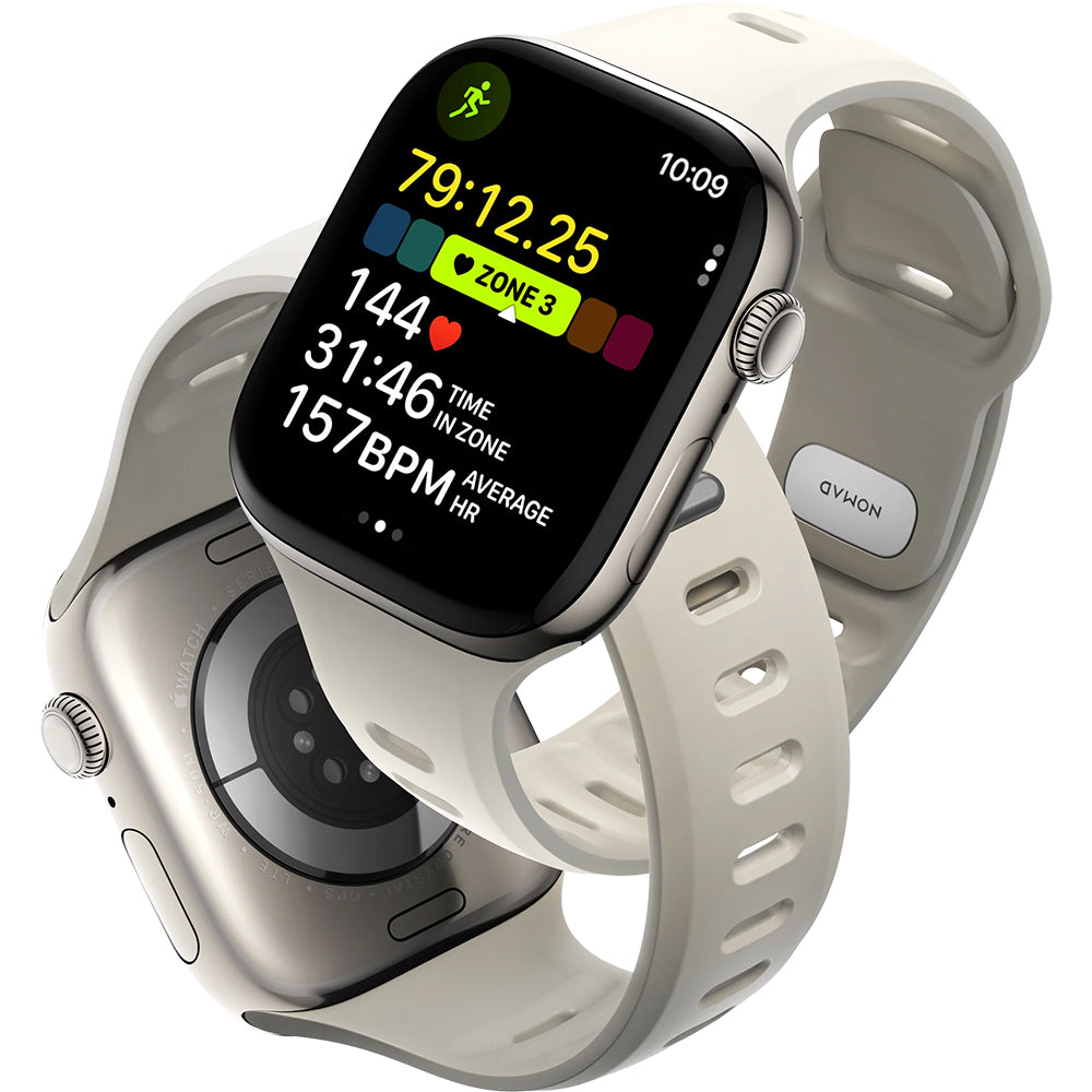 Uhrenarmband für Apple Watch 46 / 45 / 44 mm, Nomad Tempo Band, Beige