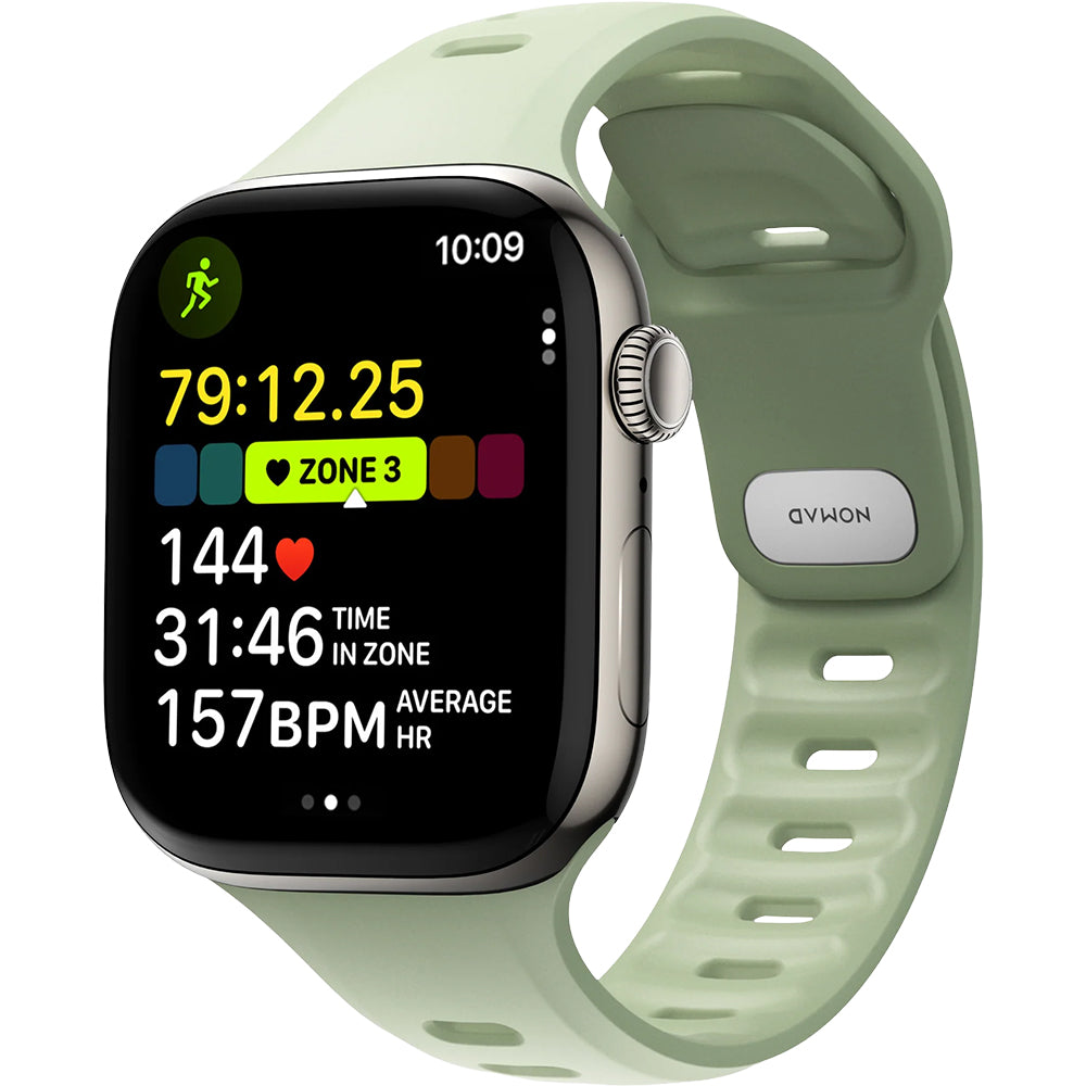 Uhrenarmband für Apple Watch 46 / 45 / 44 mm, Nomad Tempo Band, Grün