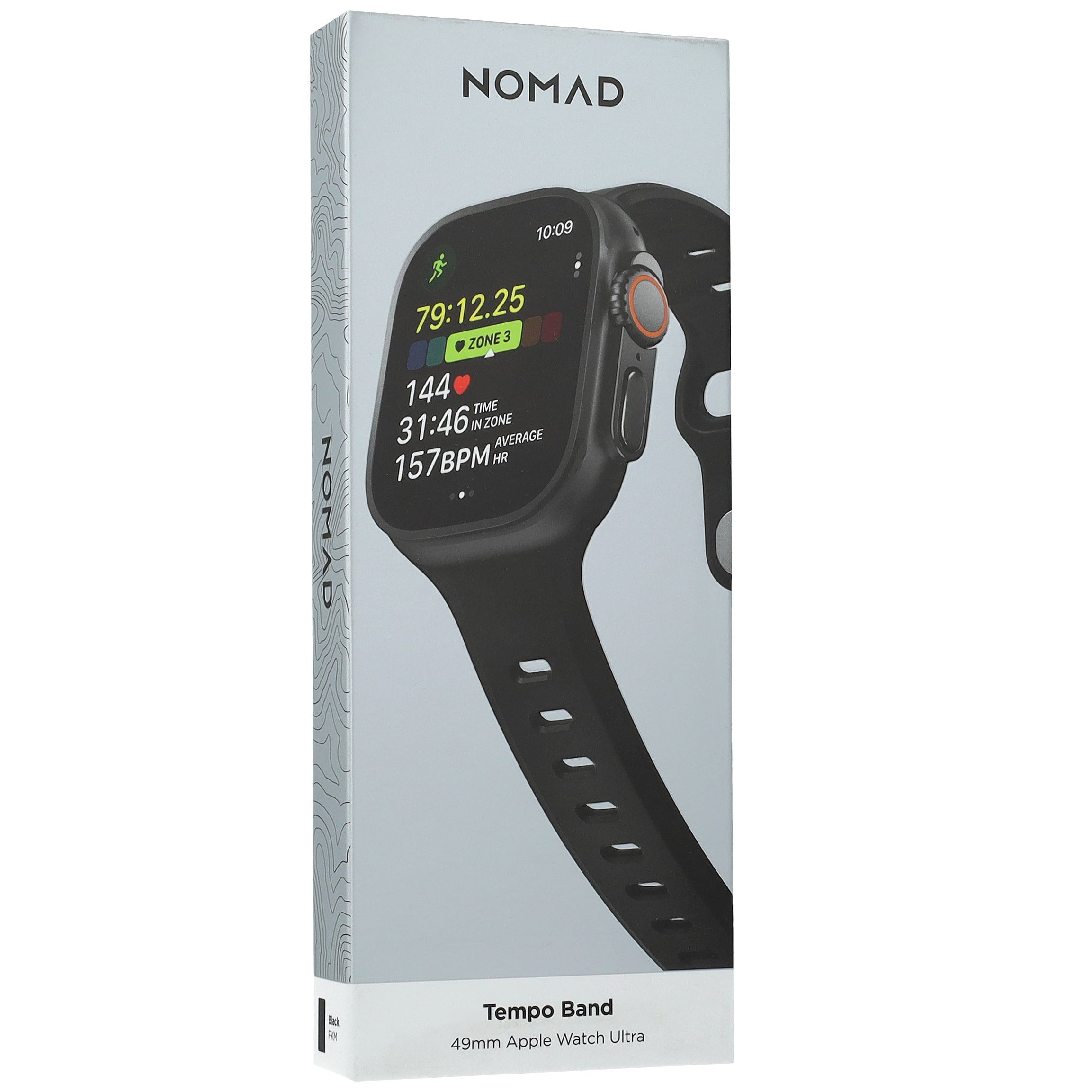 Uhrenarmband für Apple Watch 49 / 46 / 45 / 44 mm, Nomad Tempo Band, Schwarz