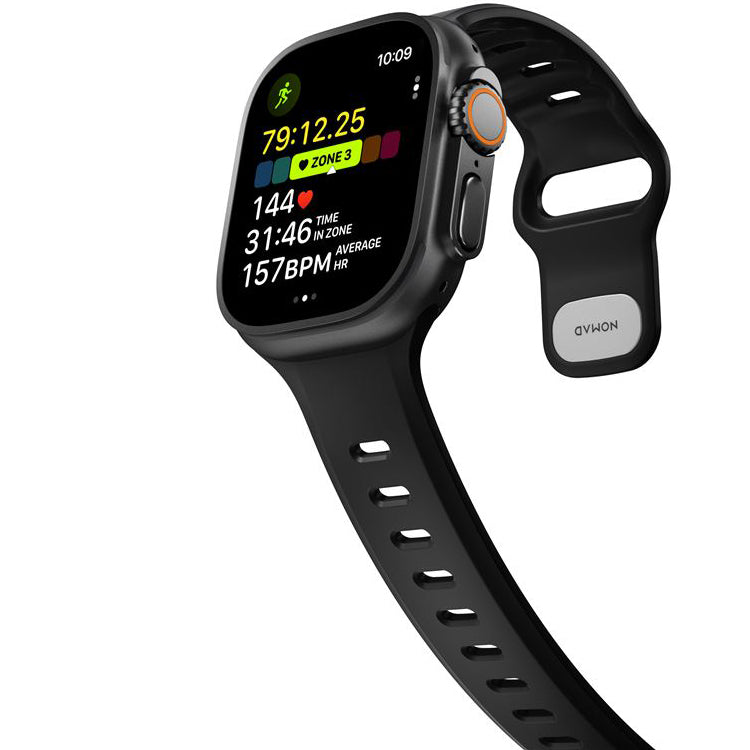 Uhrenarmband für Apple Watch 49 / 46 / 45 / 44 mm, Nomad Tempo Band, Schwarz