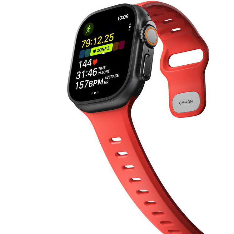 Uhrenarmband für Apple Watch 49 / 46 / 45 / 44 mm, Nomad Tempo Band, Rot