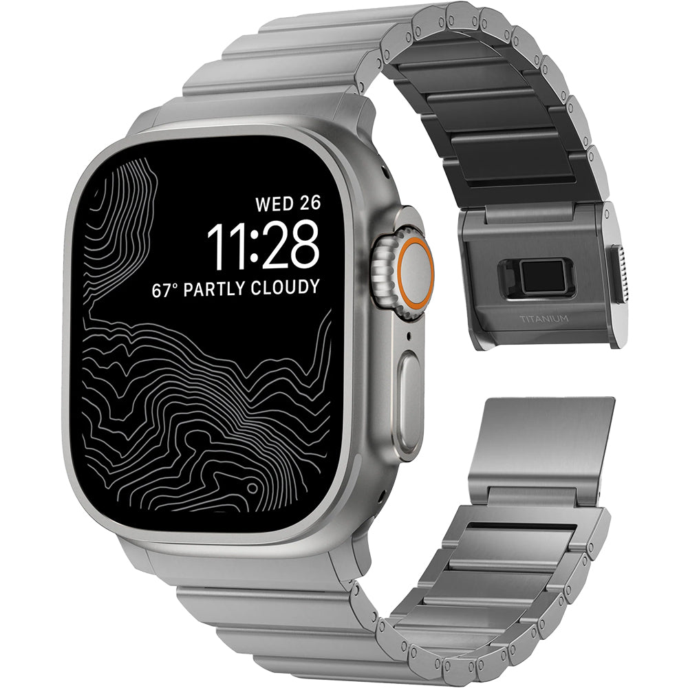 Armband für Apple Watch 49/46/45/44 mm, Nomad Titanium Band, Silbern