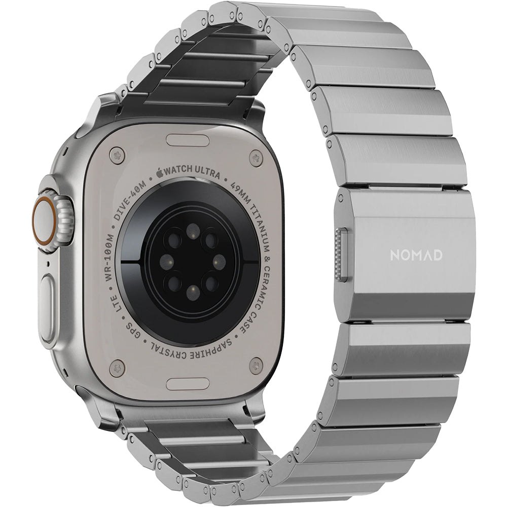 Armband für Apple Watch 49/46/45/44 mm, Nomad Titanium Band, Silbern