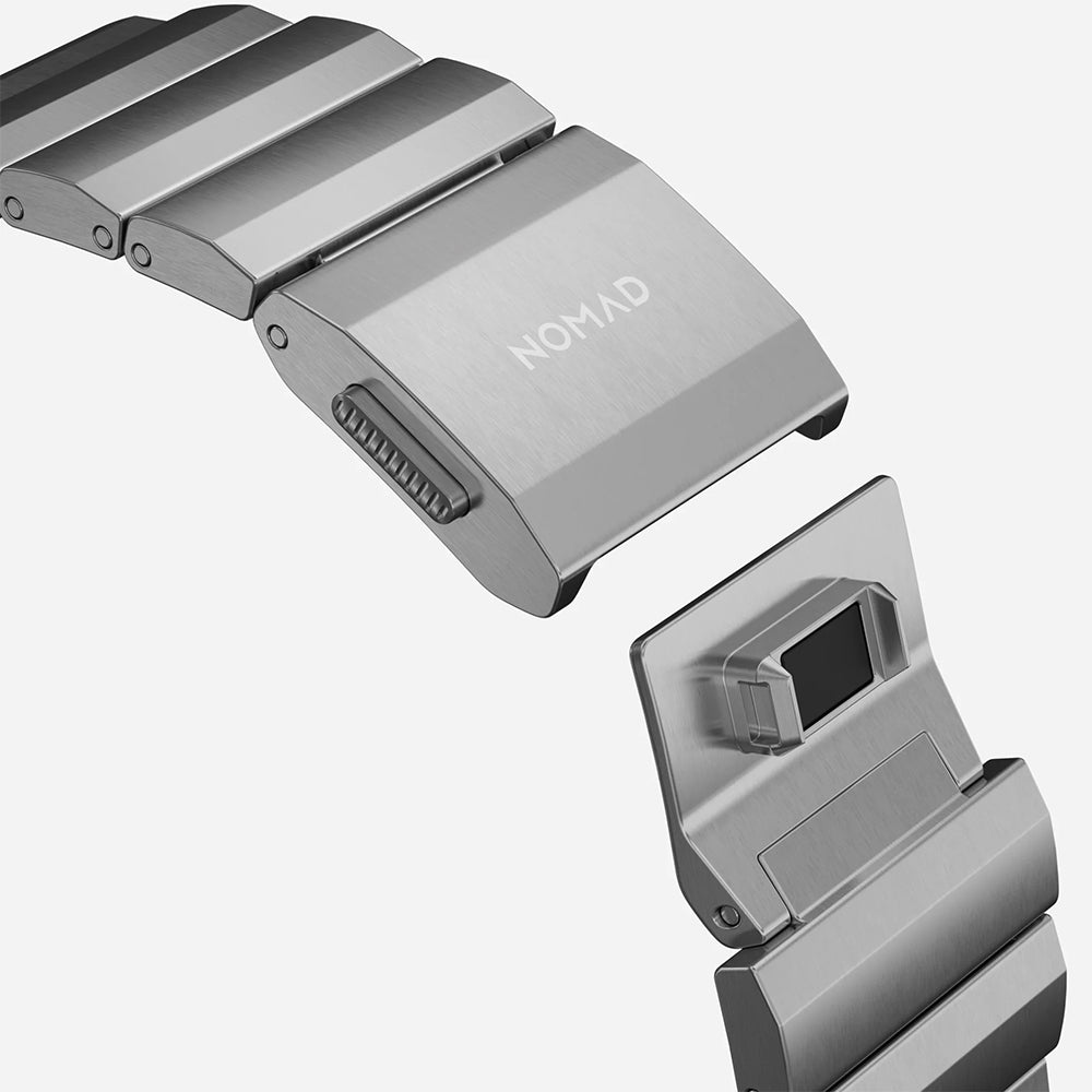 Armband für Apple Watch 49/46/45/44 mm, Nomad Titanium Band, Silbern