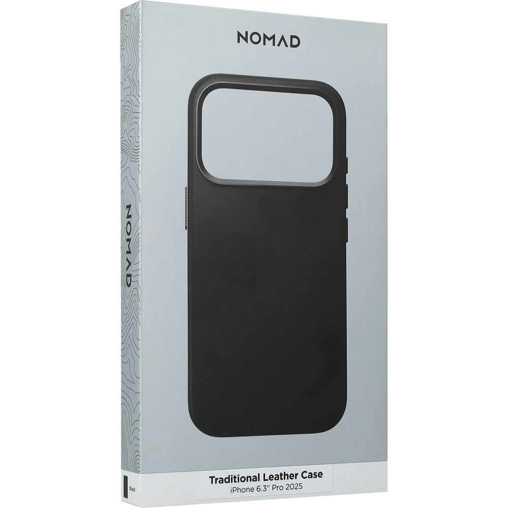 Leder Handyhülle für iPhone 17 Pro mit MagSafe, Nomad Traditional Leather Case, Schwarz