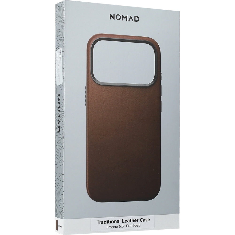 Leder Handyhülle für iPhone 17 Pro mit MagSafe, Nomad Traditional Leather Case, Braun