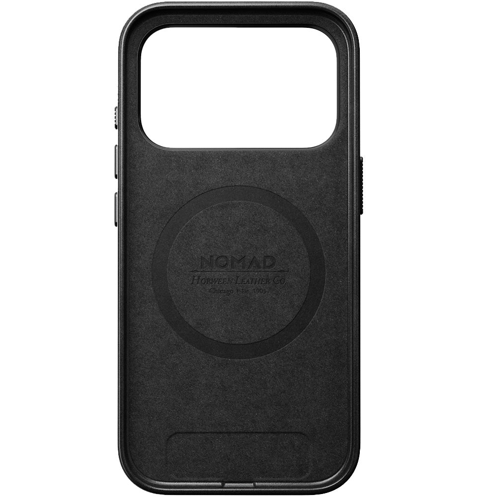 Leder Handyhülle für iPhone 17 Pro mit MagSafe, Traditional Leather Case Horween Series, Schwarz