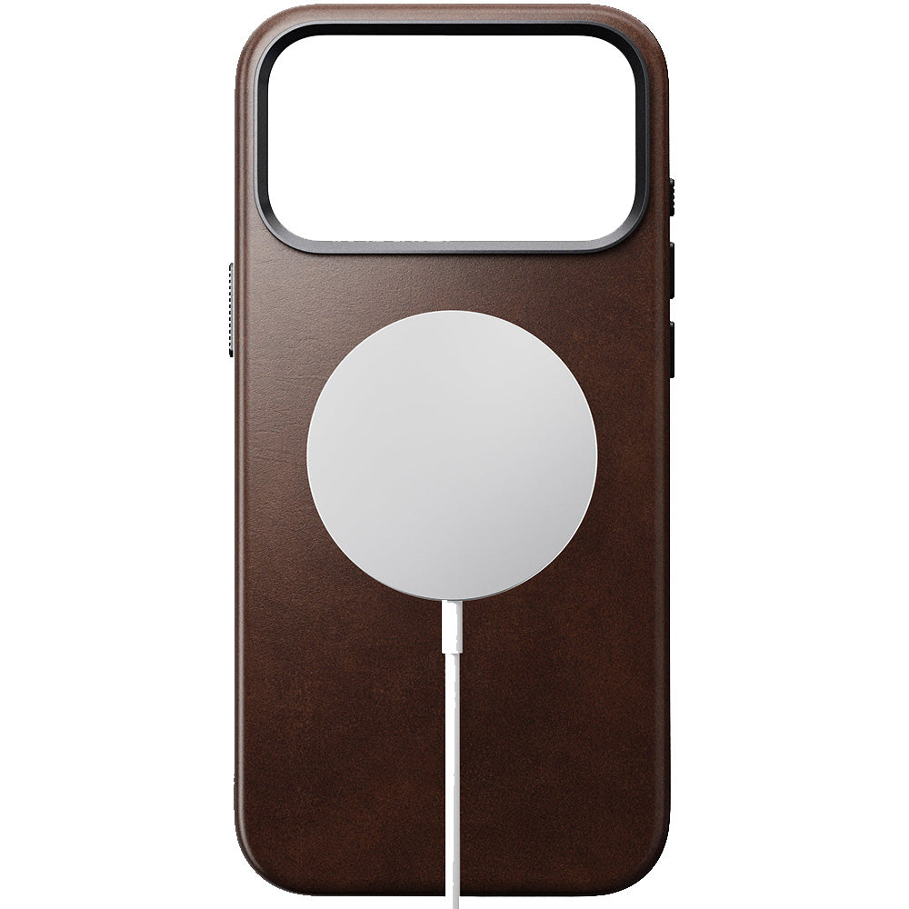 Leder Handyhülle für iPhone 17 Pro Max mit MagSafe, Traditional Leather Case Horween Series, Rustikal Braun