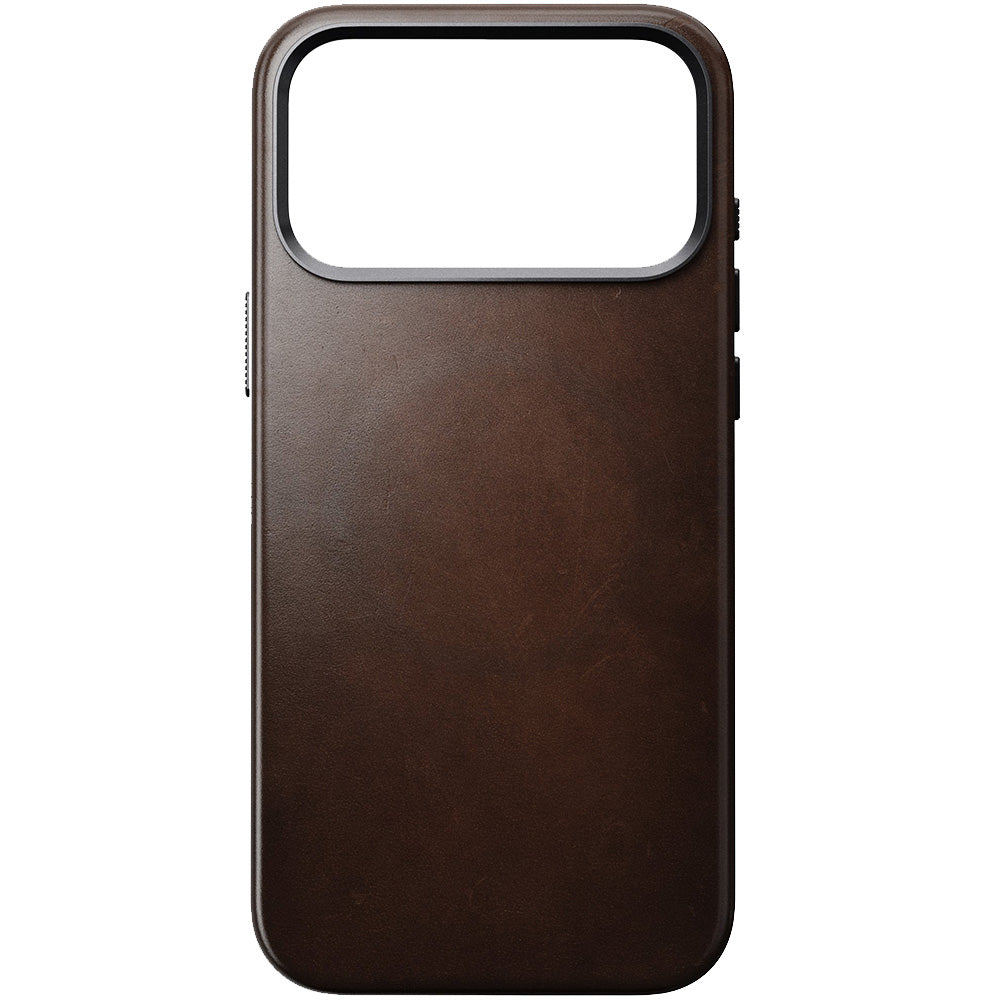 Leder Handyhülle für iPhone 17 Pro Max mit MagSafe, Traditional Leather Case Horween Series, Rustikal Braun