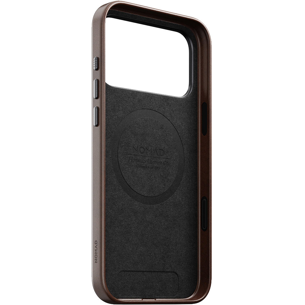 Leder Handyhülle für iPhone 17 Pro Max mit MagSafe, Traditional Leather Case Horween Series, Rustikal Braun