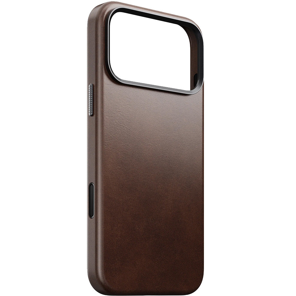 Leder Handyhülle für iPhone 17 Pro Max mit MagSafe, Traditional Leather Case Horween Series, Rustikal Braun