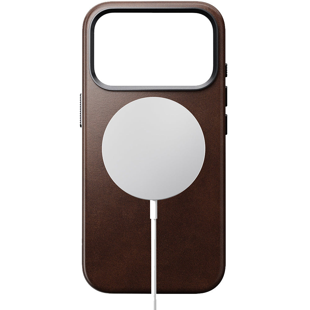 Leder Handyhülle für iPhone 17 Pro mit MagSafe, Traditional Leather Case Horween Series, Rustikal Braun