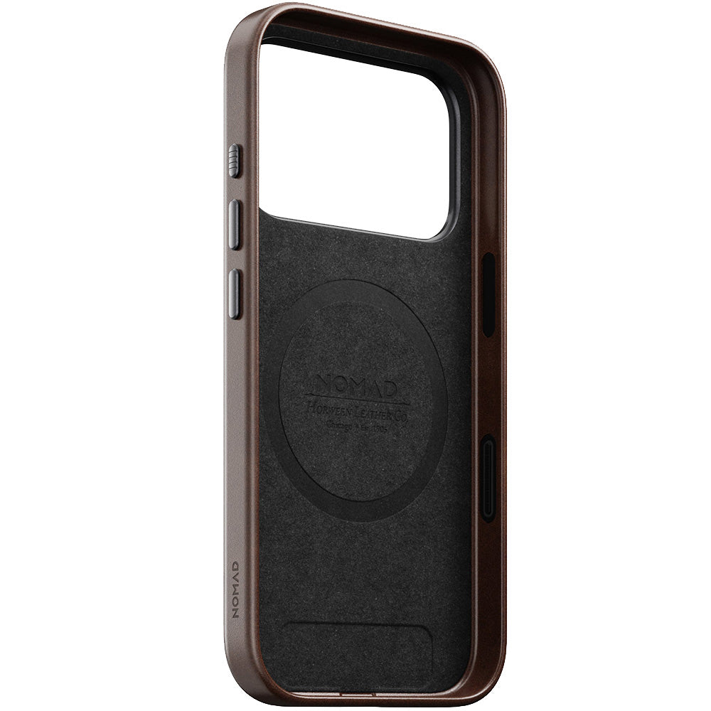 Leder Handyhülle für iPhone 17 Pro mit MagSafe, Traditional Leather Case Horween Series, Rustikal Braun