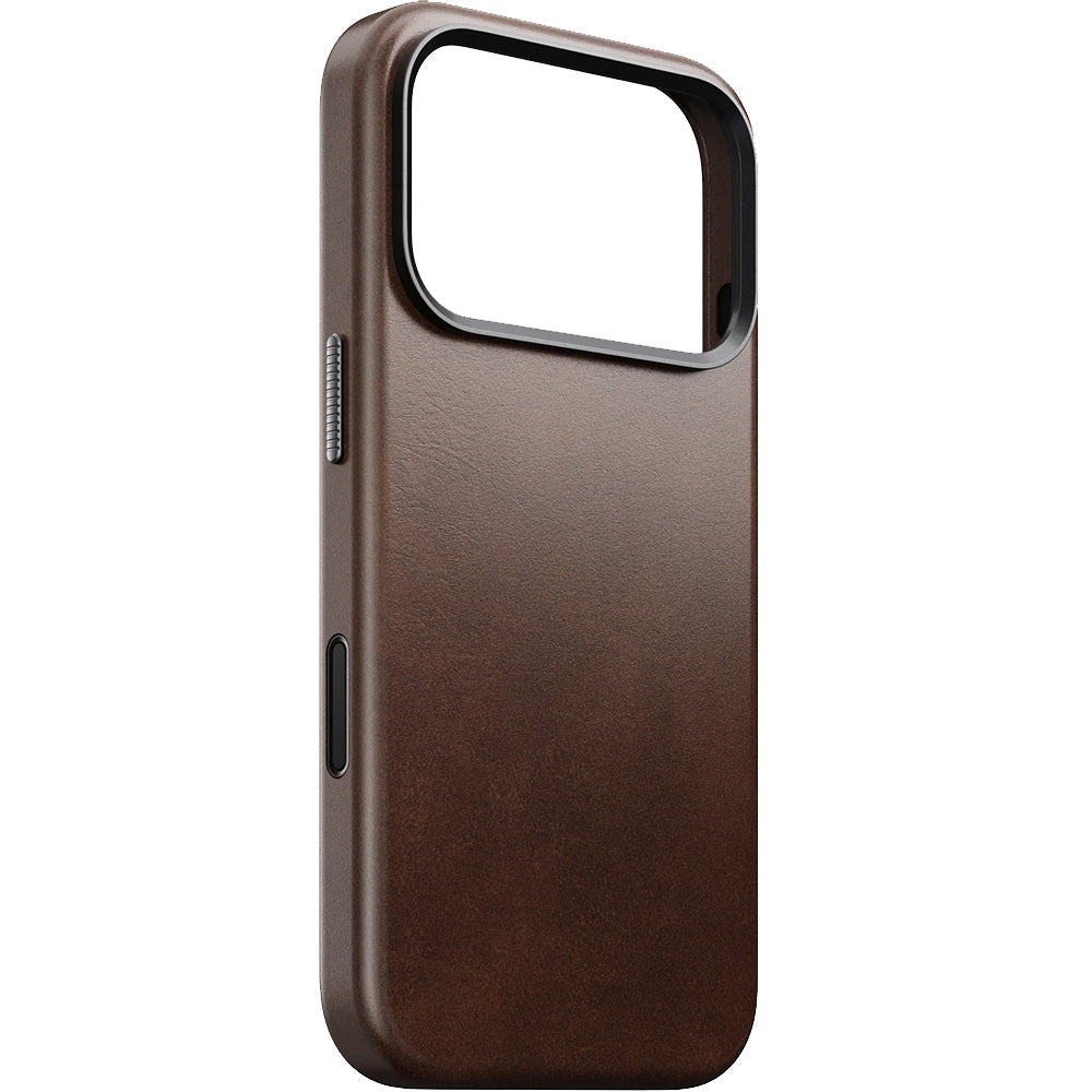 Leder Handyhülle für iPhone 17 Pro mit MagSafe, Traditional Leather Case Horween Series, Rustikal Braun