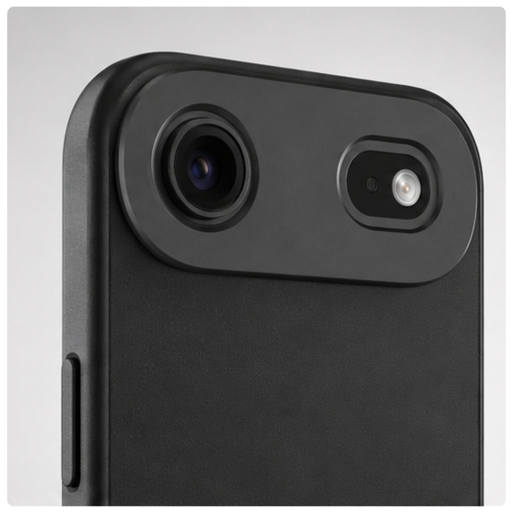 Handyhülle YAXO Leather Gear Slim Case MagSafe für iPhone Air, schwarz (5/8)