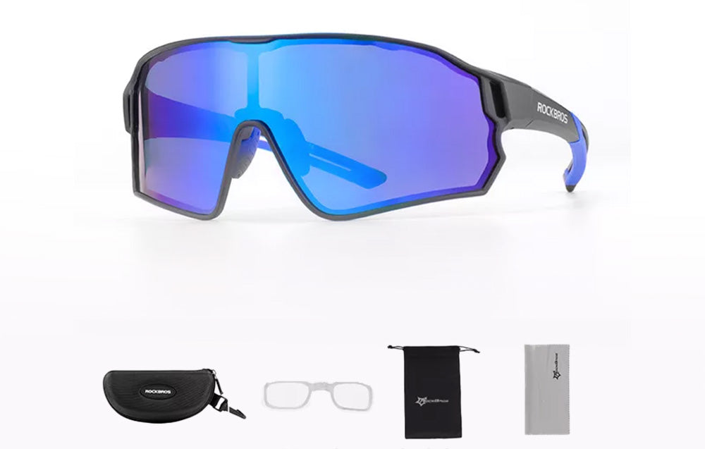 Rockbros polarisierende Fahrradbrille 10138 - Schwarz / Blau