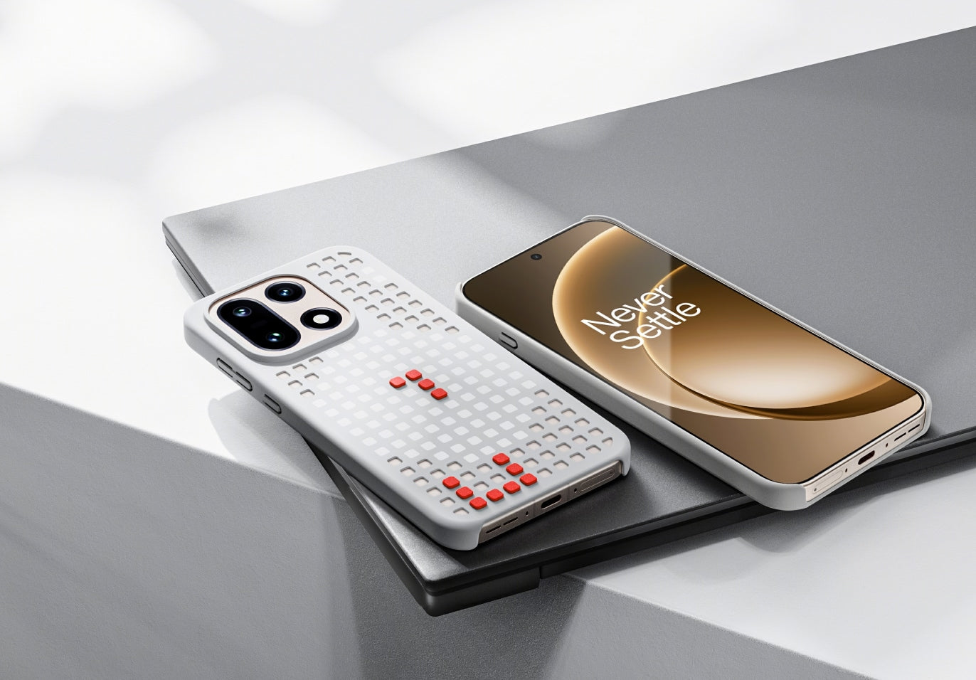 Original-Handyhülle für OnePlus 15, OnePlus Hole-Pattern Magnetic Case, Grau