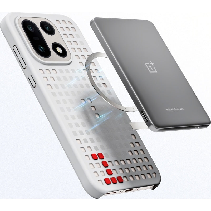 Original-Handyhülle für OnePlus 15, OnePlus Hole-Pattern Magnetic Case, Grau