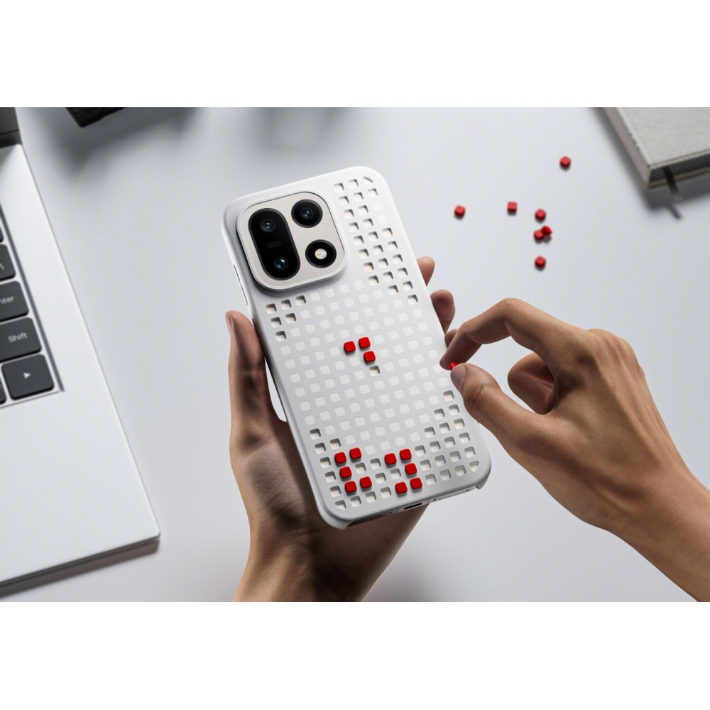 Original-Handyhülle für OnePlus 15, OnePlus Hole-Pattern Magnetic Case, Grau