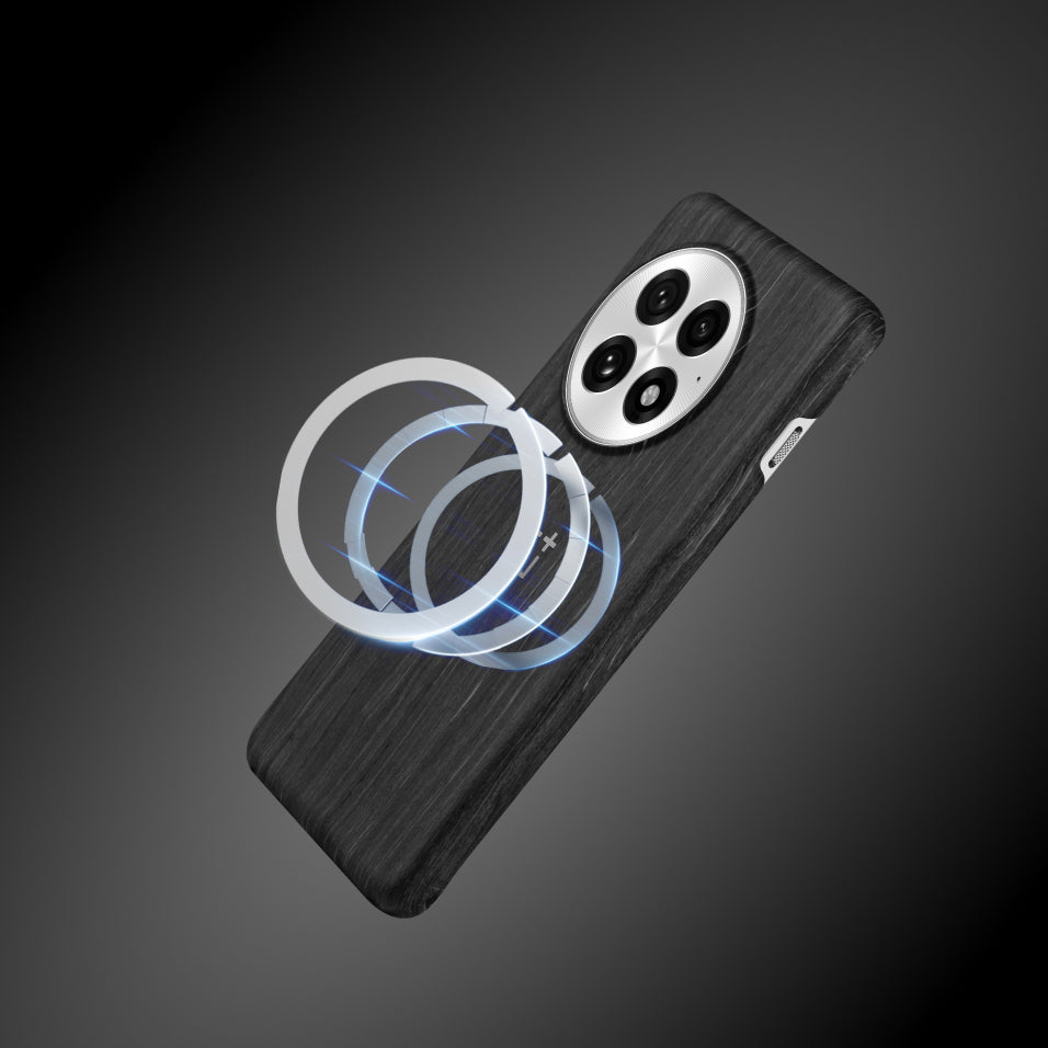 Original-Handyhülle für OnePlus 13, OnePlus Wood Magnetic Case, Schwarz