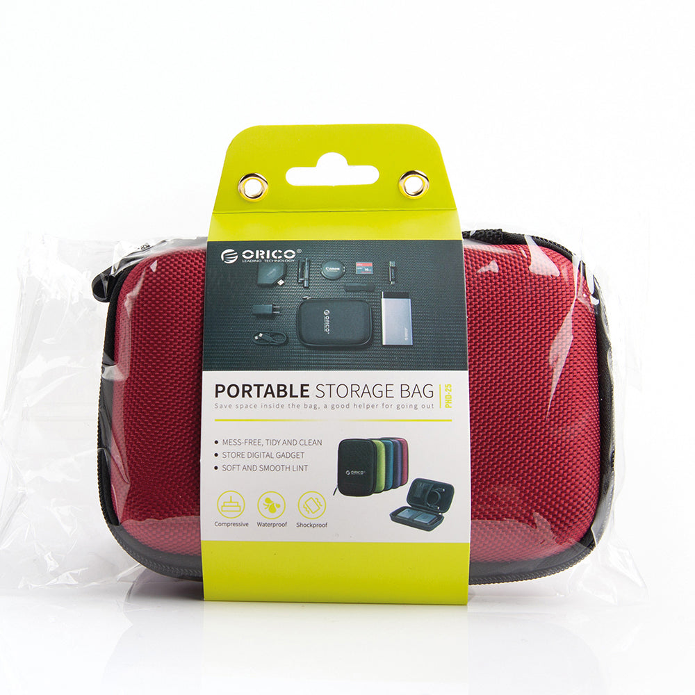 Schutzhülle für externe Festplatte 2,5" und Zubehör, Orico Portable Storage Bag, Rot
