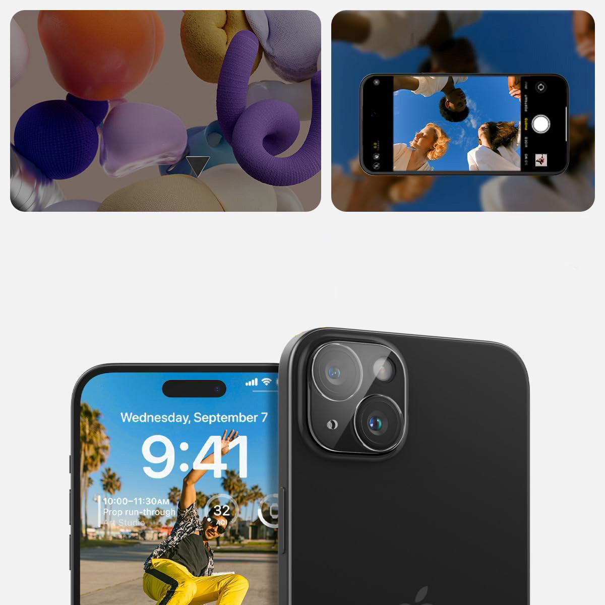 Glas für die Kamera Spigen Glas.tR Optik 2-Pack für iPhone 15 / 15 Plus / 14 / 14 Plus, Transparent