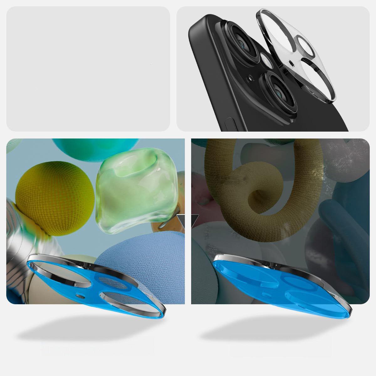 Glas für die Kamera Spigen Glas.tR Optik 2-Pack für iPhone 15 / 15 Plus / 14 / 14 Plus, Transparent