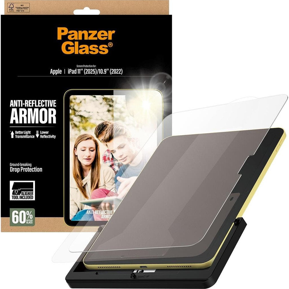 Gehärtetes Glas mit entspiegeltes mit Applikator für iPad 11 / 10 gen. 2025 / 2022, PanzerGlass Anti-Reflective Armor Aligner