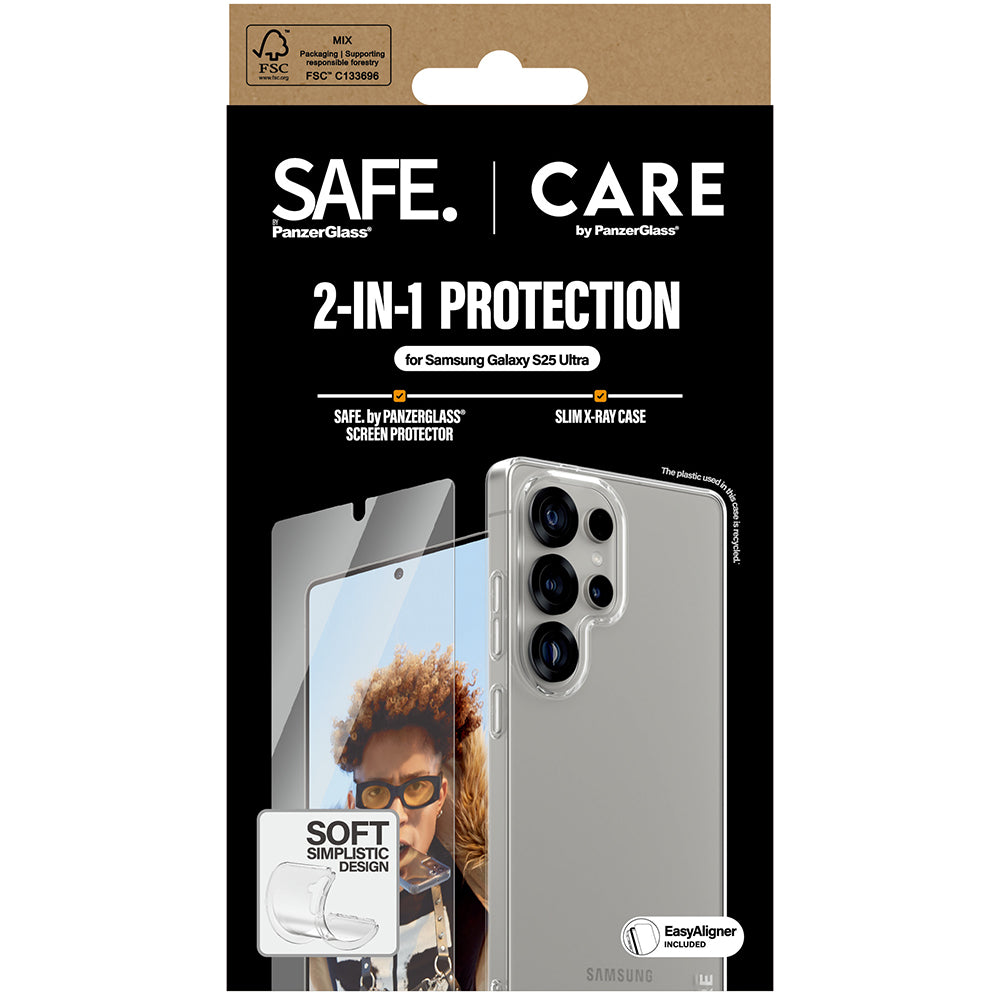 Handyhülle für Galaxy S25 Ultra, CARE by PanzerGlass Fashion 2in1, Transparent