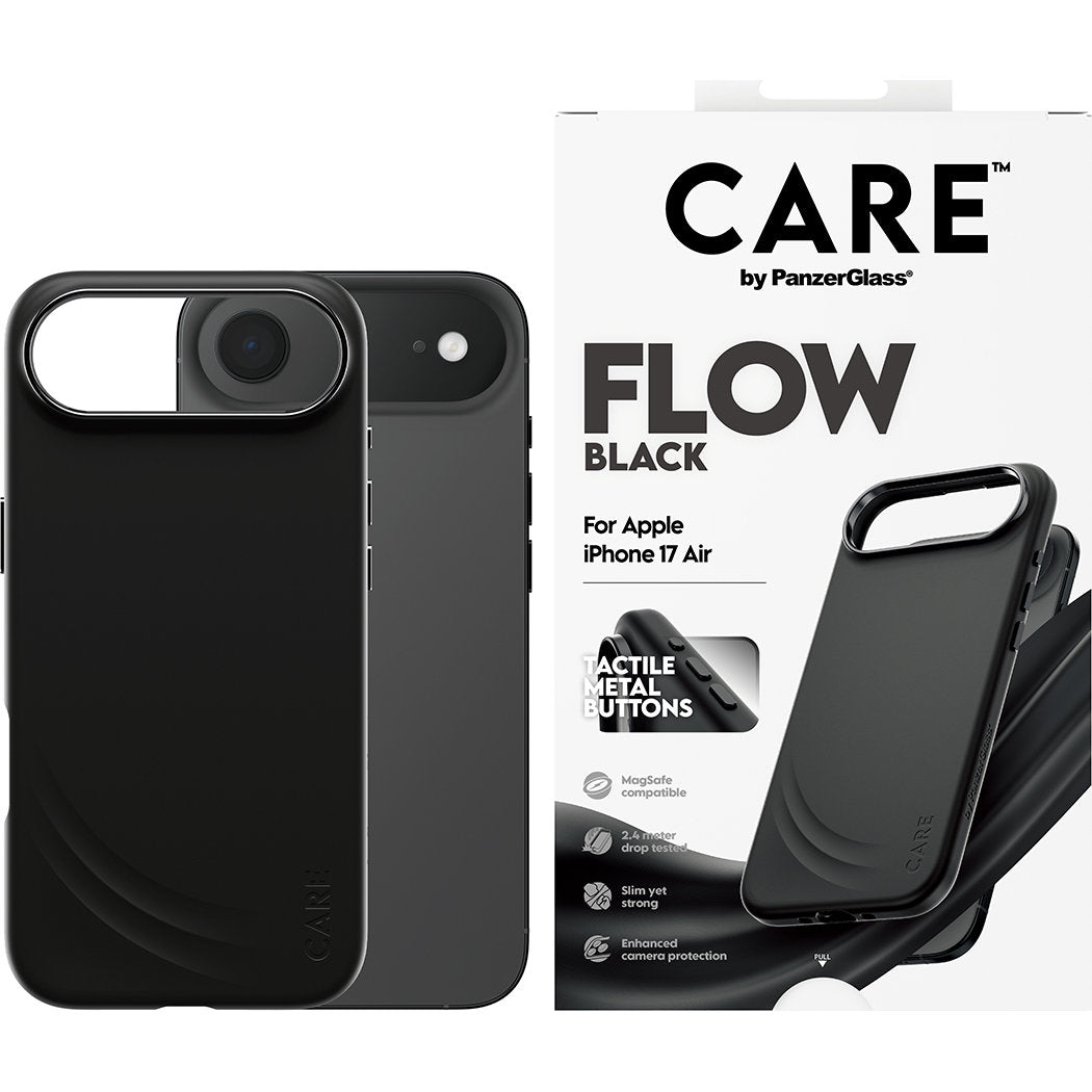 Handyhülle für iPhone Air, CARE by PanzerGlass Fashion Case Flow, Schwarz