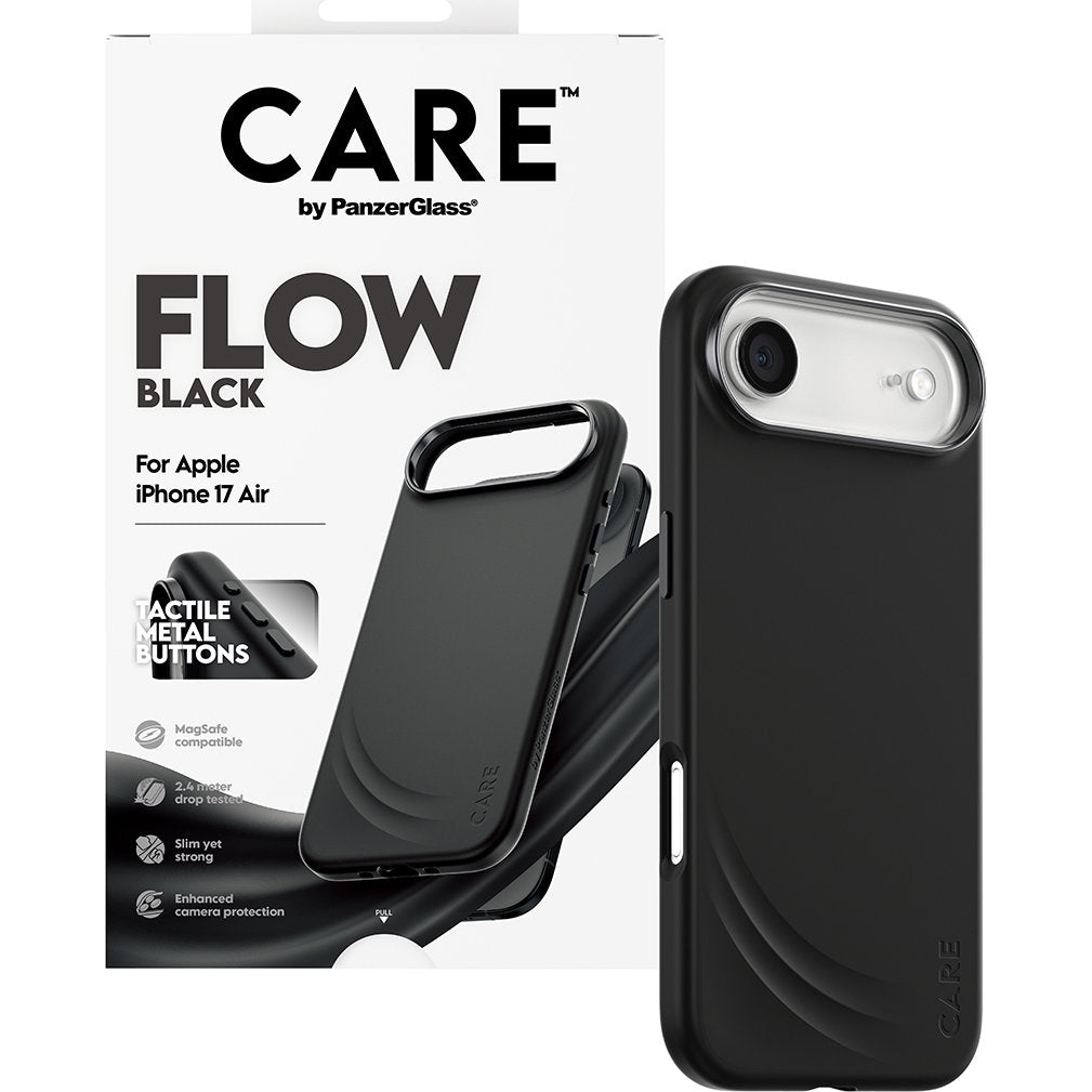 Handyhülle für iPhone Air, CARE by PanzerGlass Fashion Case Flow, Schwarz