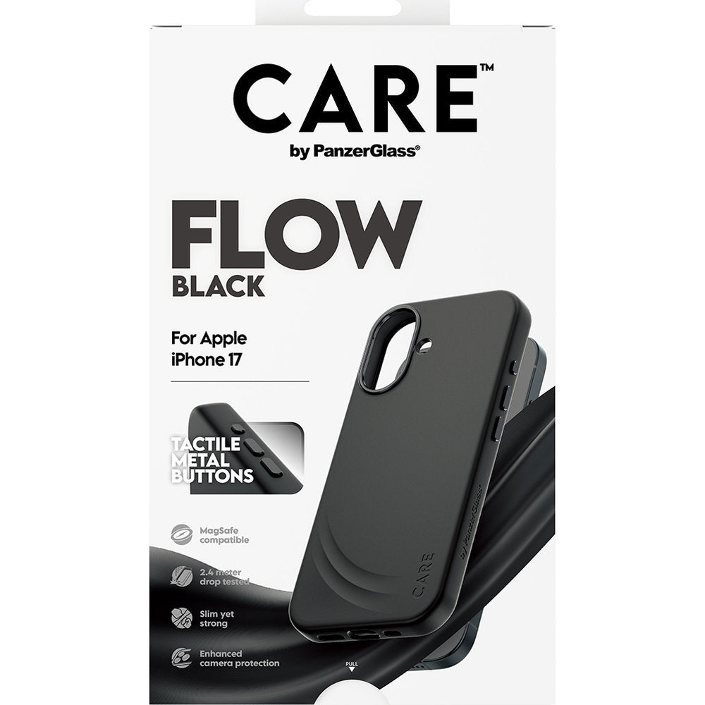 Handyhülle für iPhone 17, CARE by PanzerGlass Fashion Case Flow, Schwarz