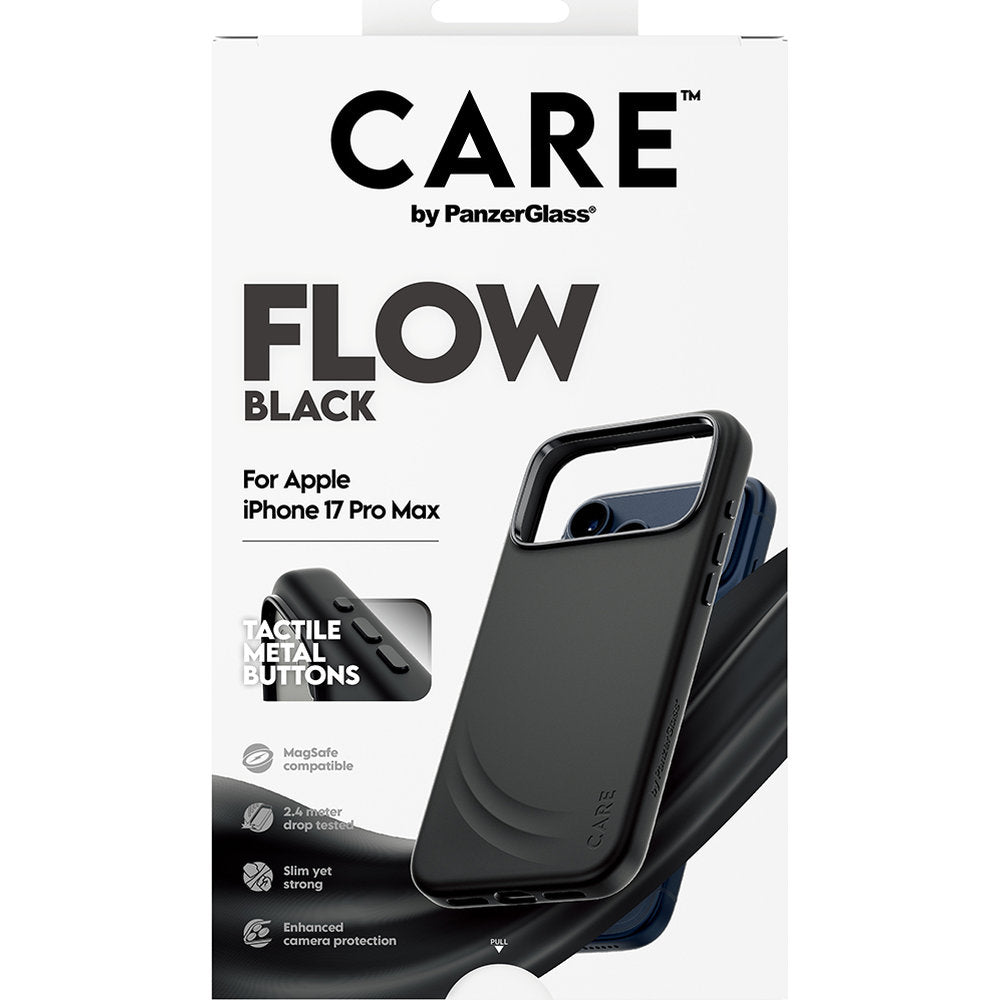Handyhülle für iPhone 17 Pro Max, CARE by PanzerGlass Fashion Case Flow, Schwarz