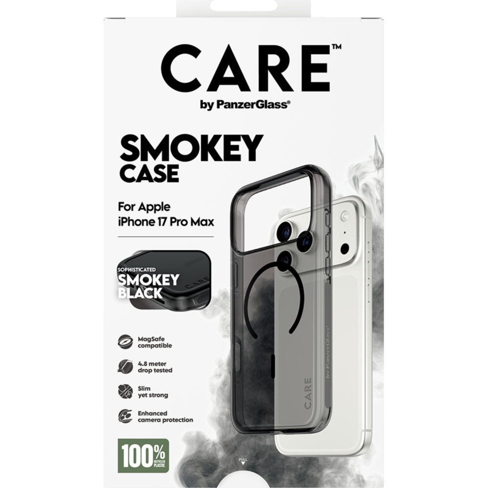 Handyhülle für iPhone 17 Pro Max, CARE by PanzerGlass Flagship Smokey mit MagSafe, Rauchfarben
