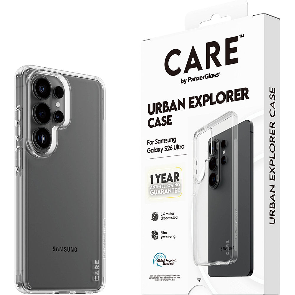 Handyhülle für Galaxy S26 Ultra, CARE by PanzerGlass Urban Explorer Case, Transparent