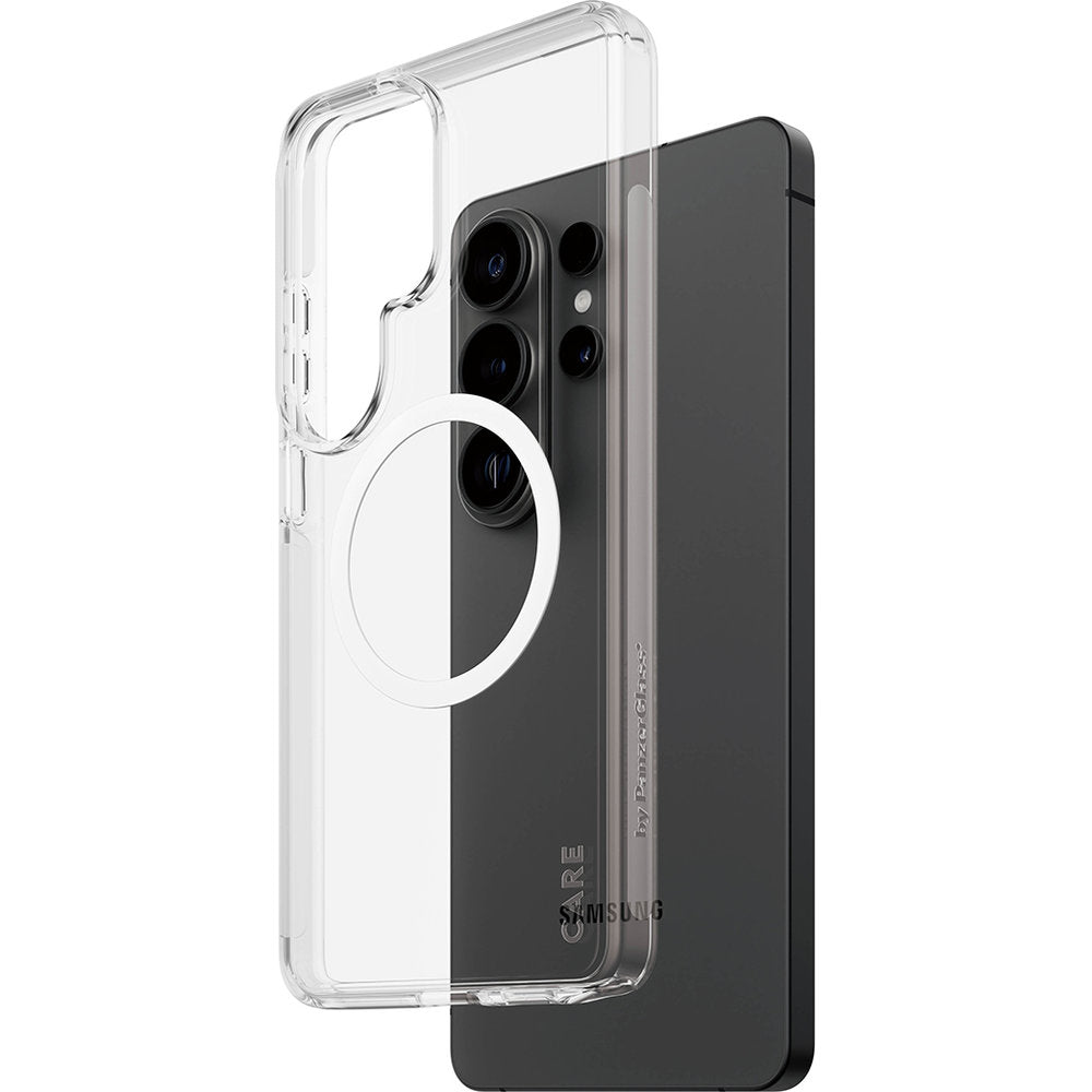 Handyhülle für Galaxy S26 Plus, CARE by PanzerGlass Urban Explorer Case mit MagSafe, Transparent und Weiß