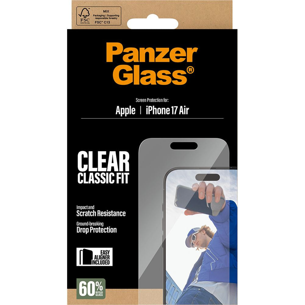 Gehärtetes Glas mit Applikator für iPhone Air, PanzerGlass Classic Fit EasyAligner