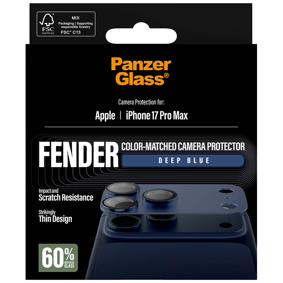 Gehärtetes Glas für die Kamera PanzerGlass Fender Camera Protector für iPhone 17 Pro Max, Dunkelblau