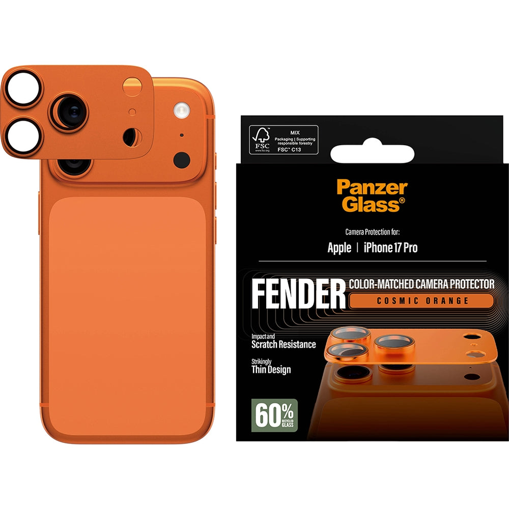 Gehärtetes Glas für die Kamera PanzerGlass Fender Camera Protector für iPhone 17 Pro, Orange