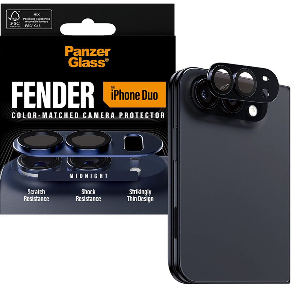 Schutzglas für die Kamera PanzerGlass Fender Camera Protector für iPhone Duo, Dunkelblau (1/6)