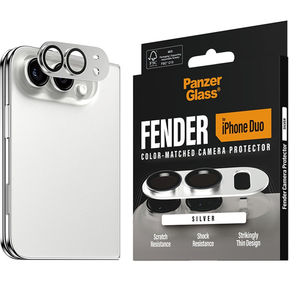 Schutzglas für die Kamera PanzerGlass Fender Camera Protector für iPhone Duo, Silbern (2/6)