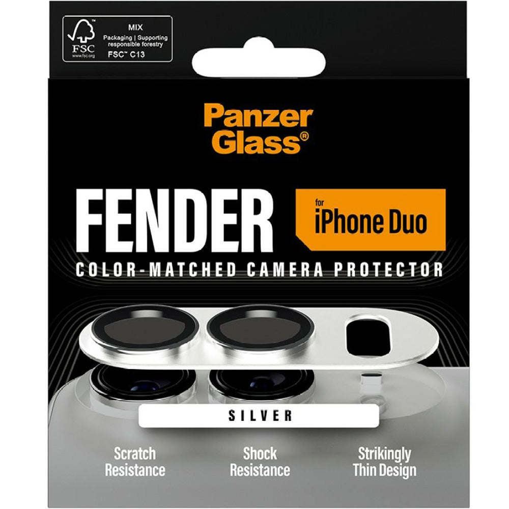 Schutzglas für die Kamera PanzerGlass Fender Camera Protector für iPhone Duo, Silbern (6/6)