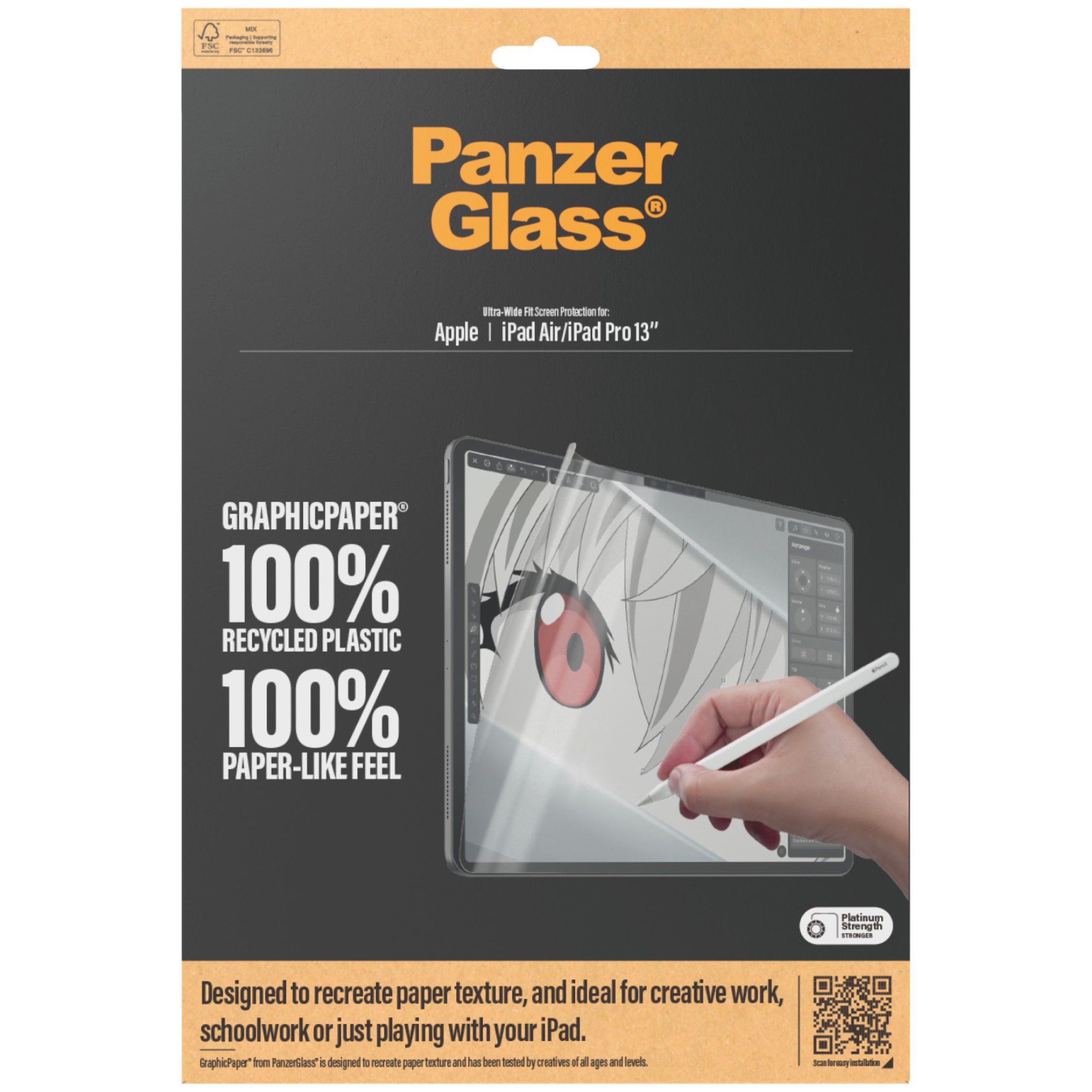 Antibakterielle Schutzfolie für iPad Pro 13" 7 gen. 2024 / iPad Air 13" 2024, PanzerGlass GraphicPaper