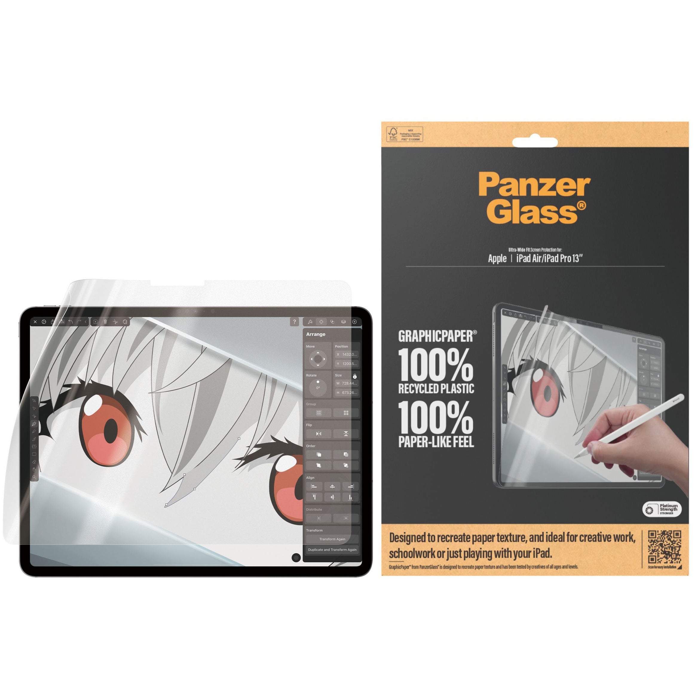 Antibakterielle Schutzfolie für iPad Pro 13" 7 gen. 2024 / iPad Air 13" 2024, PanzerGlass GraphicPaper