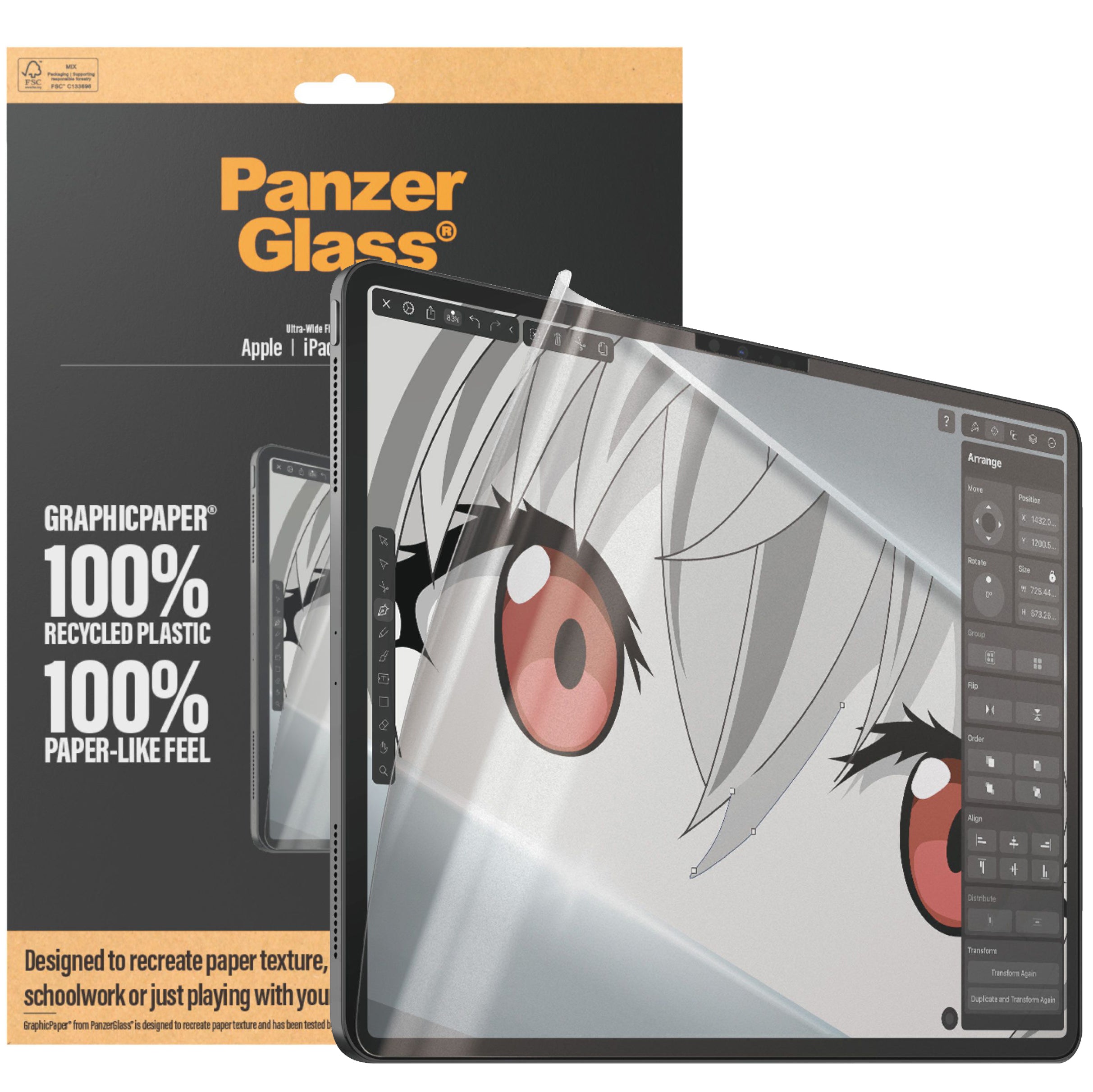 Antibakterielle Schutzfolie für iPad Pro 13" 7 gen. 2024 / iPad Air 13" 2024, PanzerGlass GraphicPaper