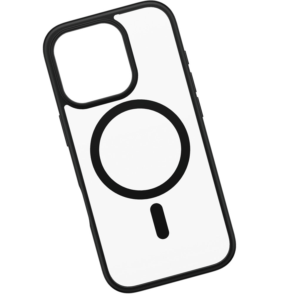 Gepanzerte Handyhülle für iPhone 16 Pro, PanzerGlass HardCase MagSafe, Transparent und Schwarz