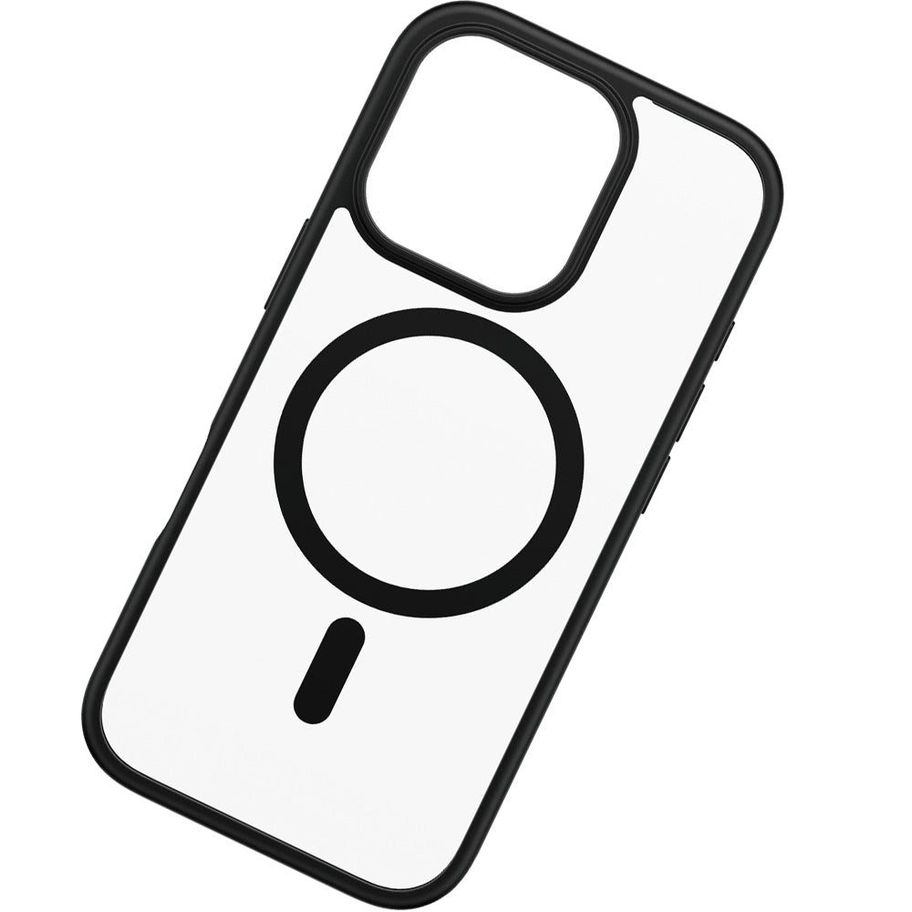 Gepanzerte Handyhülle für iPhone 16 Pro, PanzerGlass HardCase MagSafe, Transparent und Schwarz