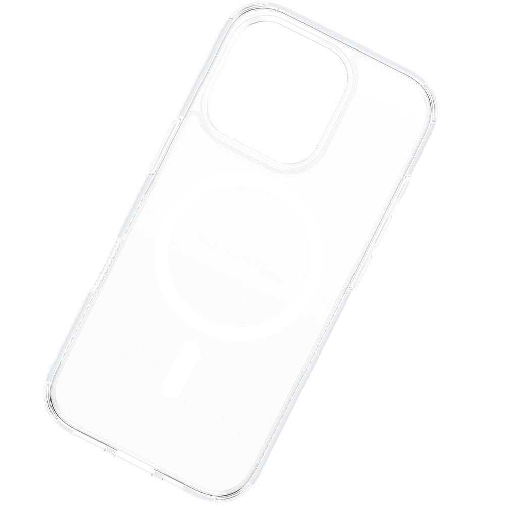Gepanzerte Handyhülle für iPhone 16 Pro Max, PanzerGlass HardCase MagSafe, Transparent und Weiß