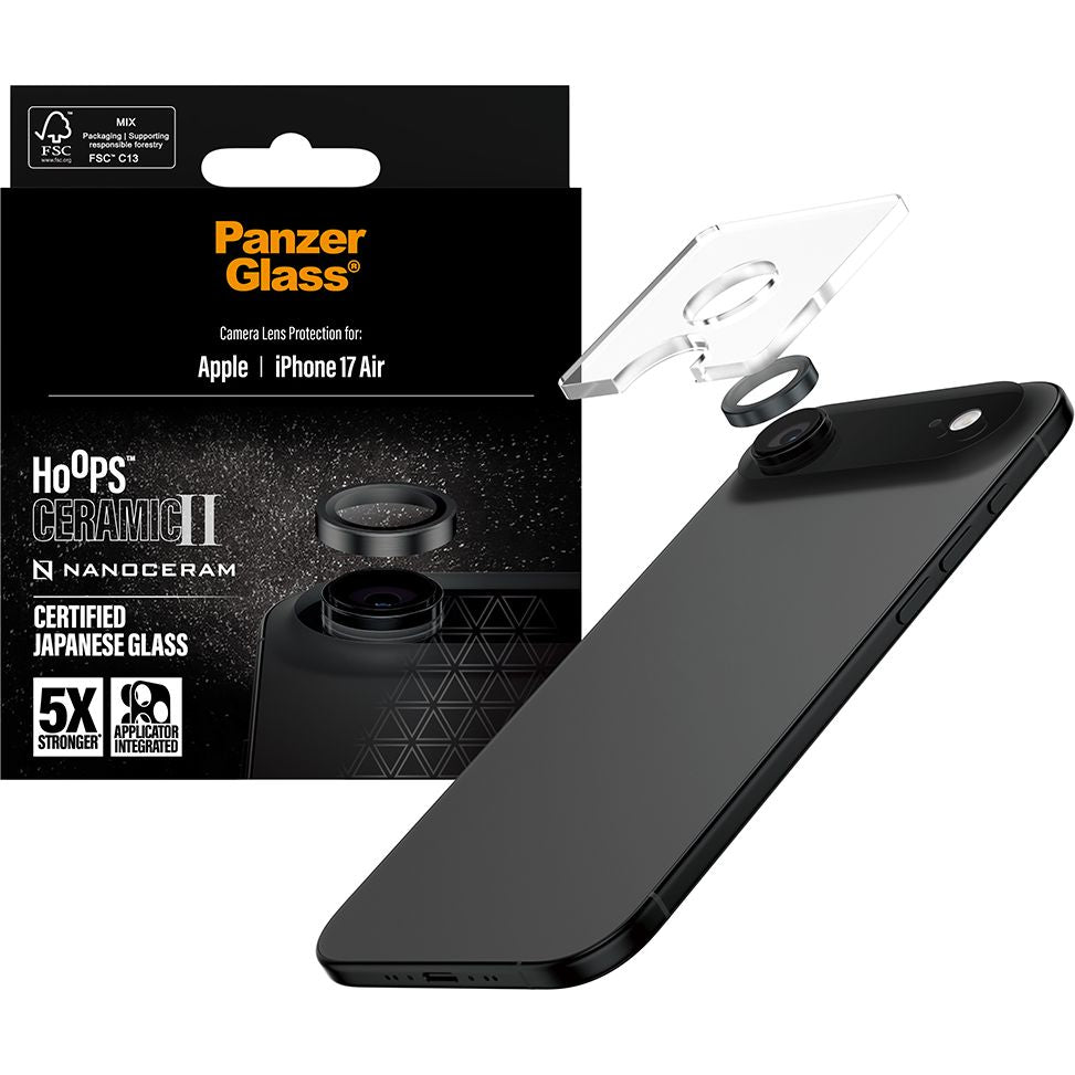 Keramikglas mit Applikator für iPhone Air, PanzerGlass Hoops Ceramic II