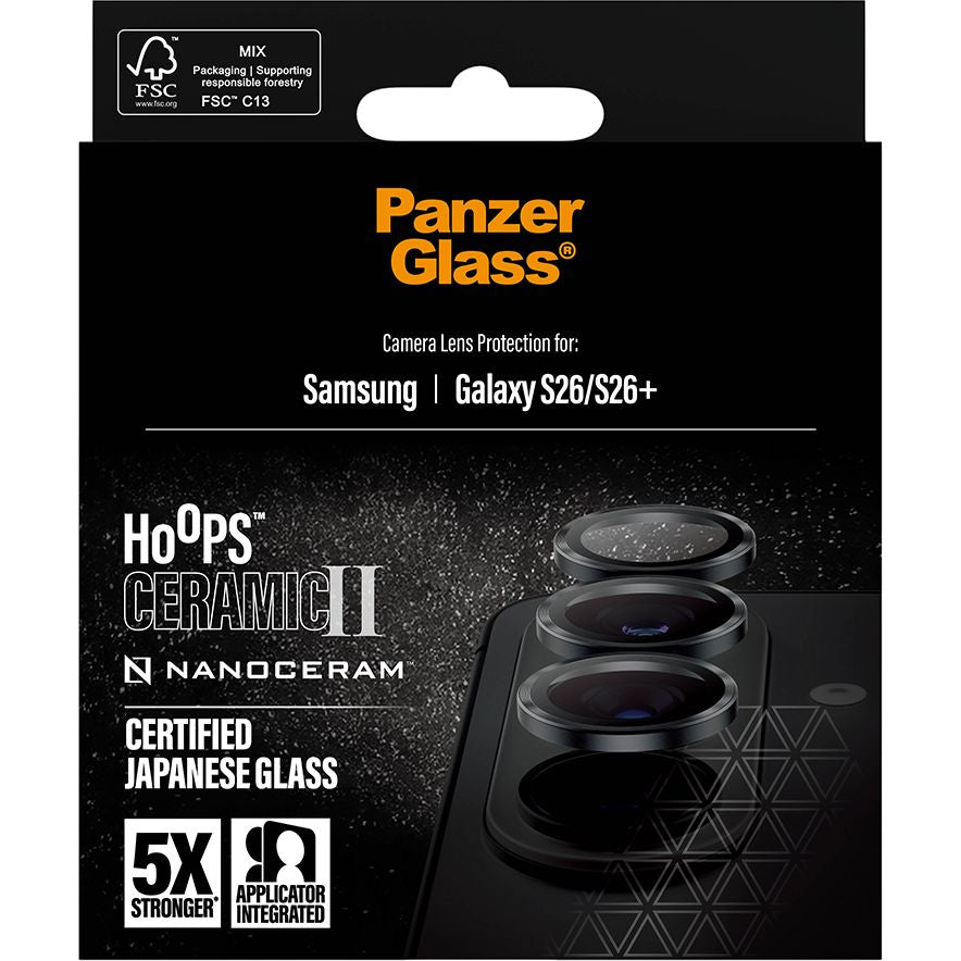 Keramikglas mit Applikator für Galaxy S26 Plus / S26, PanzerGlass Hoops Ceramic II